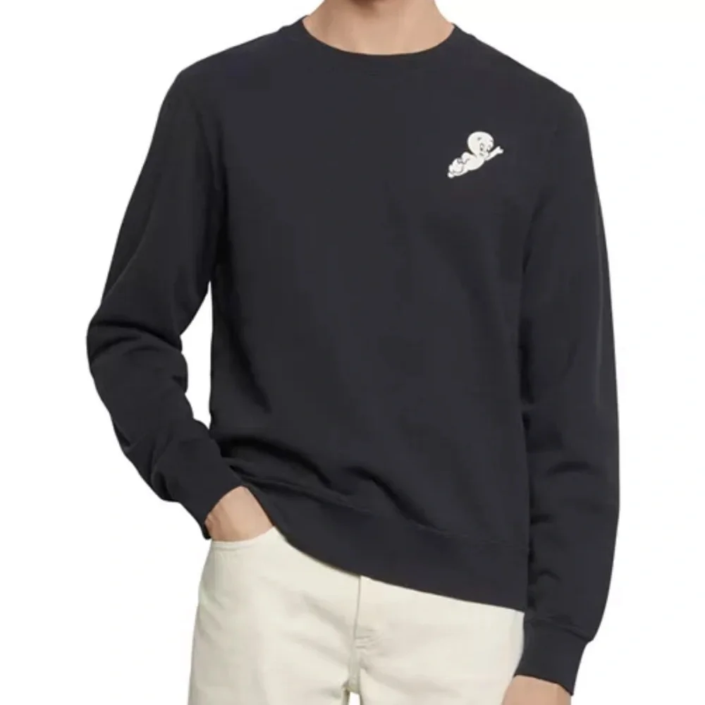 Sandro Casper The Ghost Unisex Sweatshirt Black Size S/M - Picture 1 of 4
